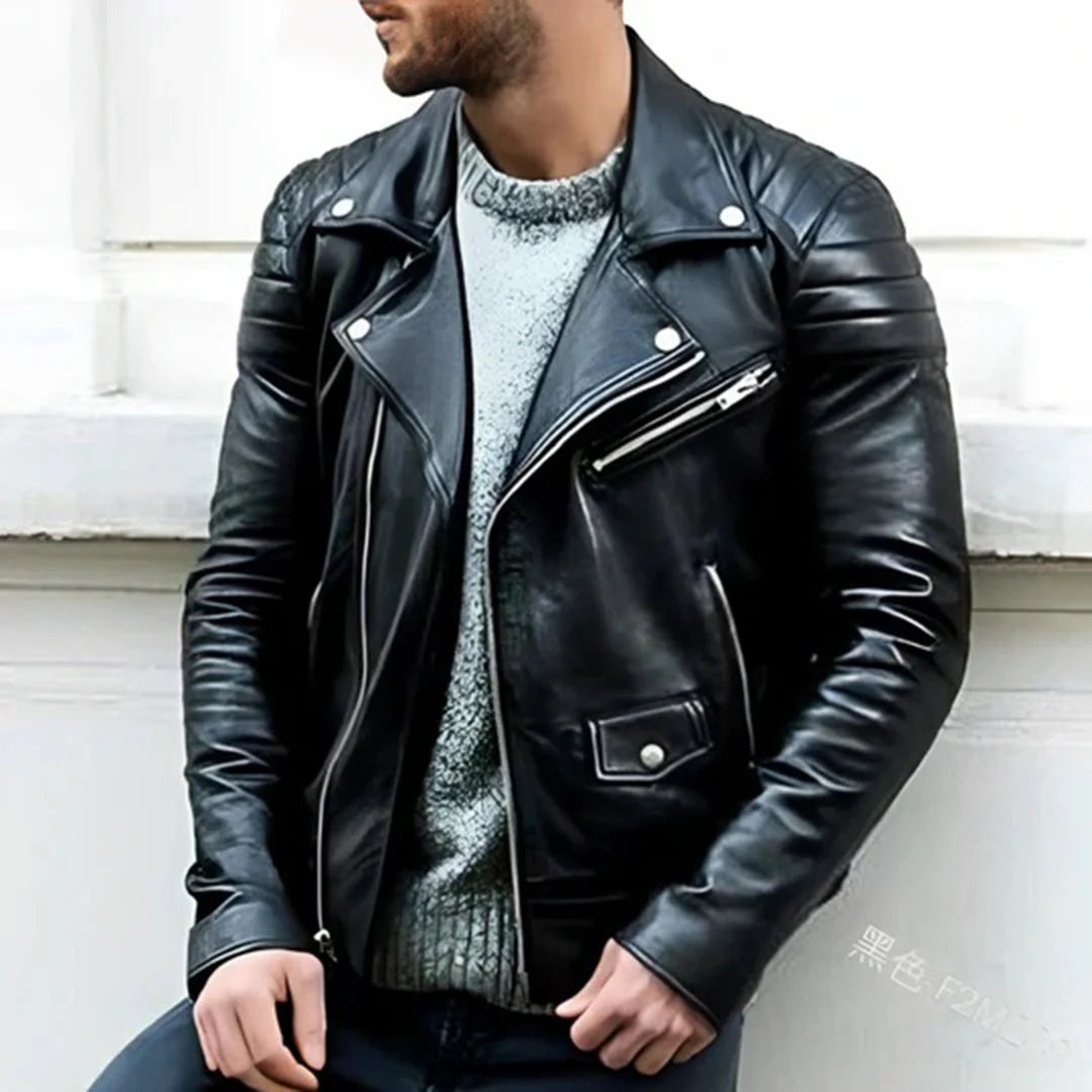 Veste Biker en Cuir Style Décontracté