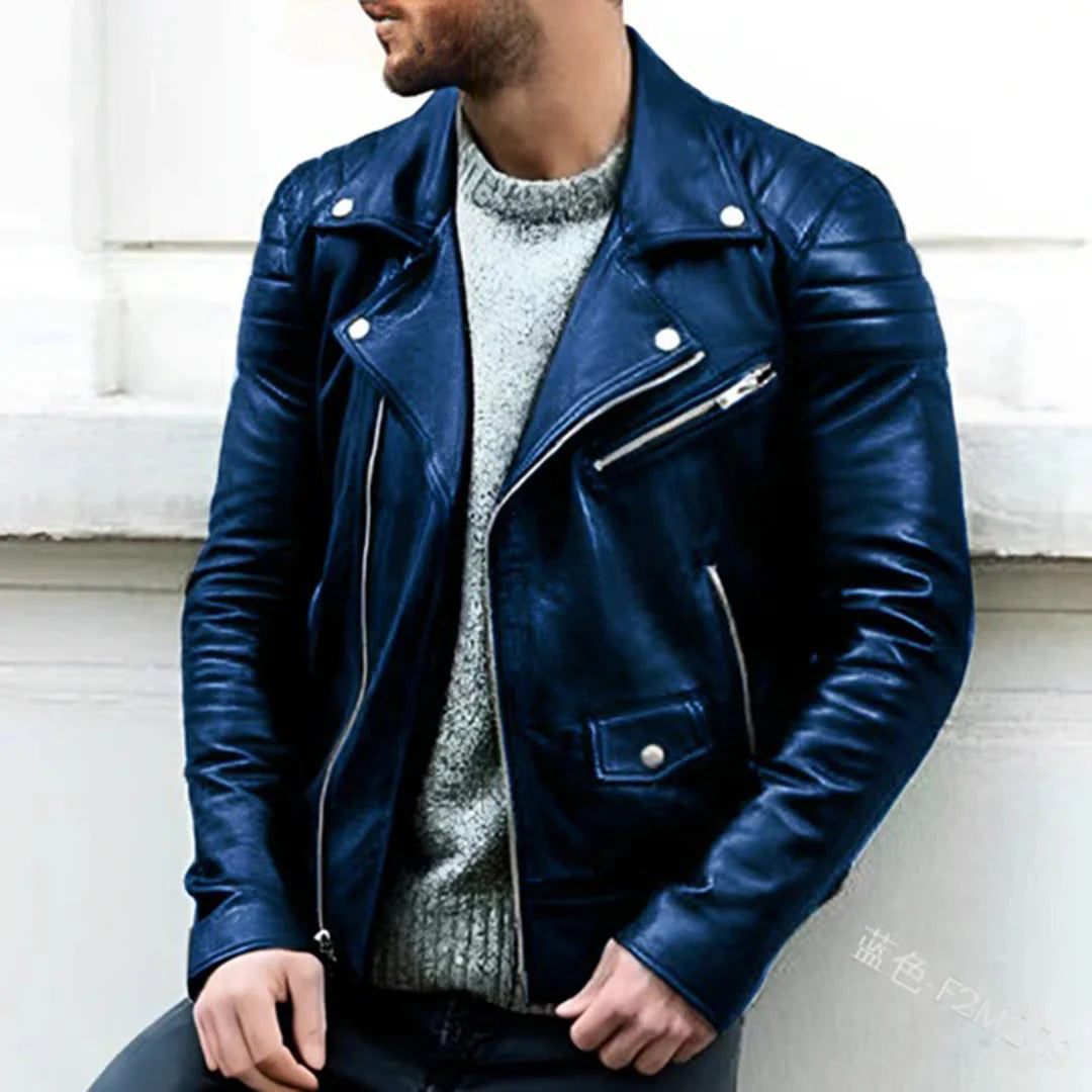 Veste Biker en Cuir Style Décontracté