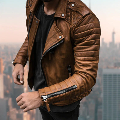 Veste Biker en Cuir Style Décontracté